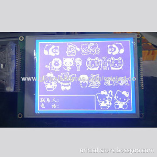 128 x 64 Dots LCD module in blue, with overall dimensions of 93.0x73.0x14.5mm